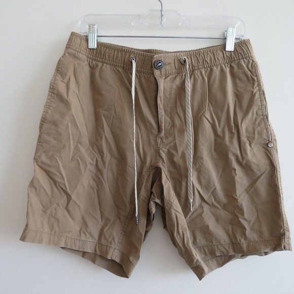 VUORI Ripstop DuraTerra™ Shorts in Khaki Tan Travel Outdoor Sport - Size M - Picture 2 of 13